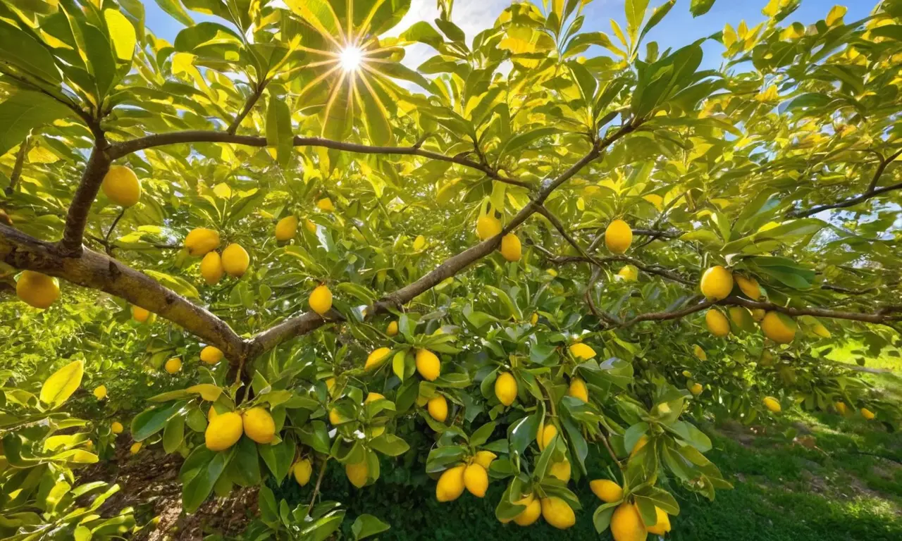 Hojas verdes y amarillas en un árbol