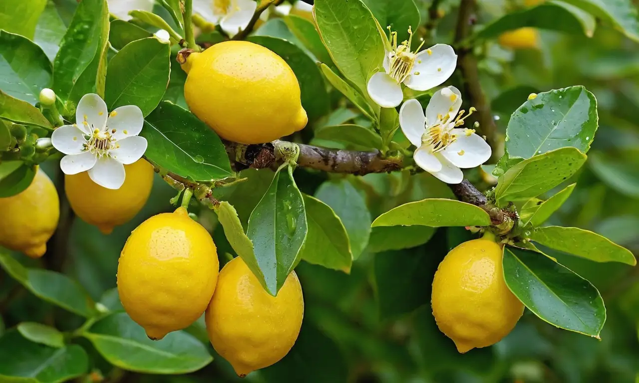 Árbol de limones en un jardín sereno