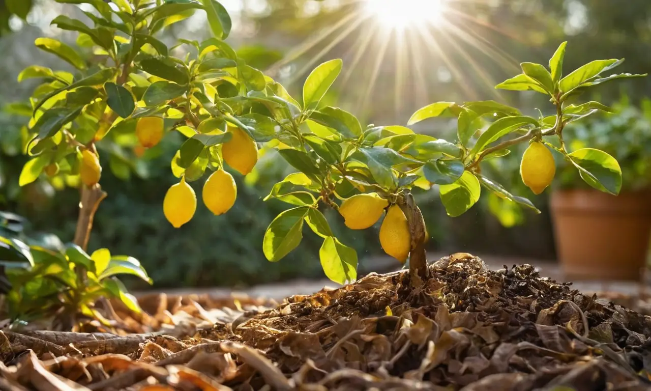 Limonero vibrante bajo luz dorada