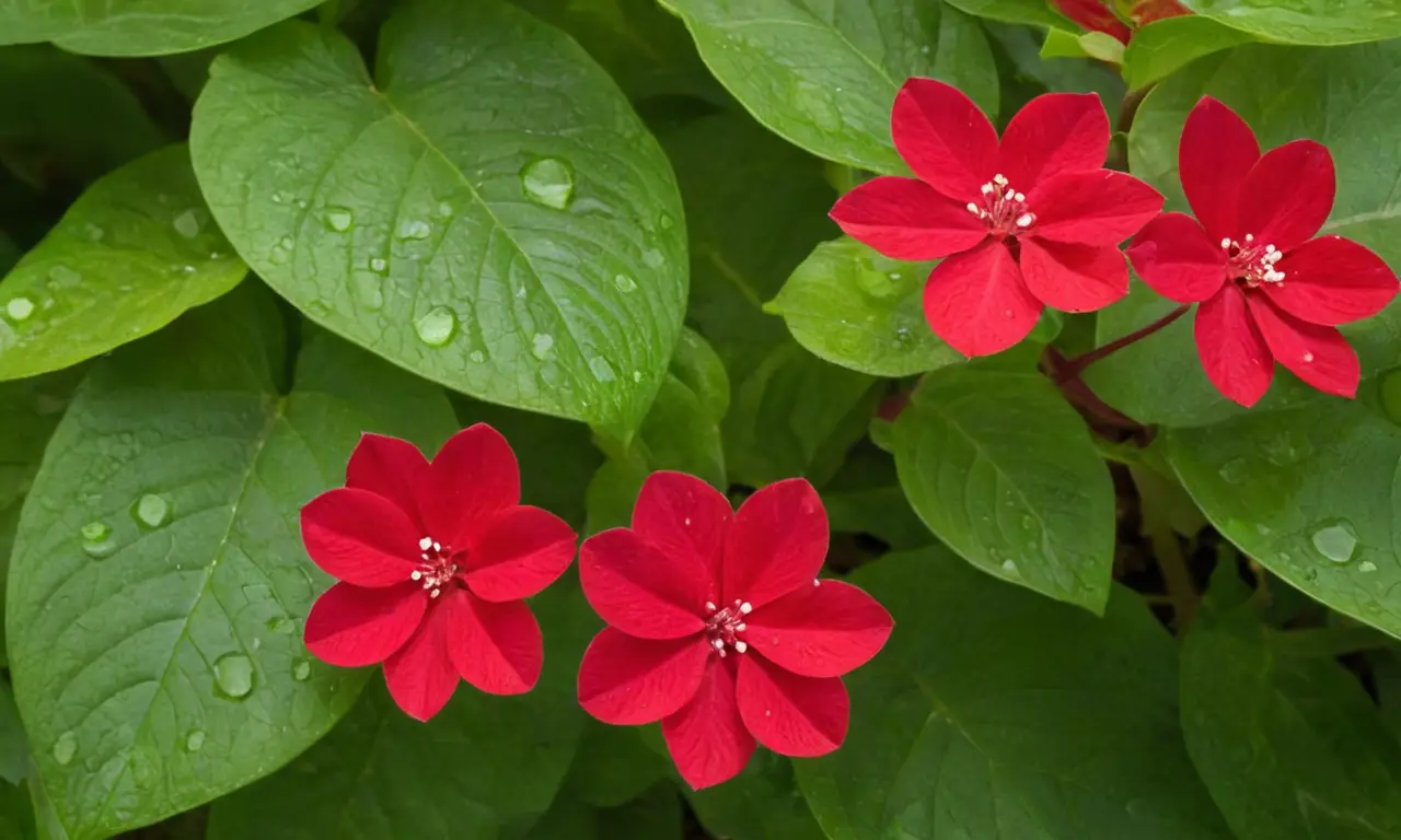 Naturaleza vibrante con hojas y flores