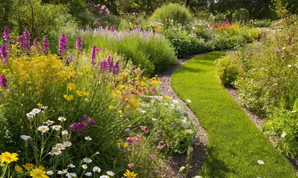 Un jardín vibrante lleno de vida