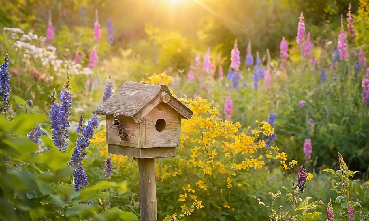 Un jardín vibrante lleno de vida y colores