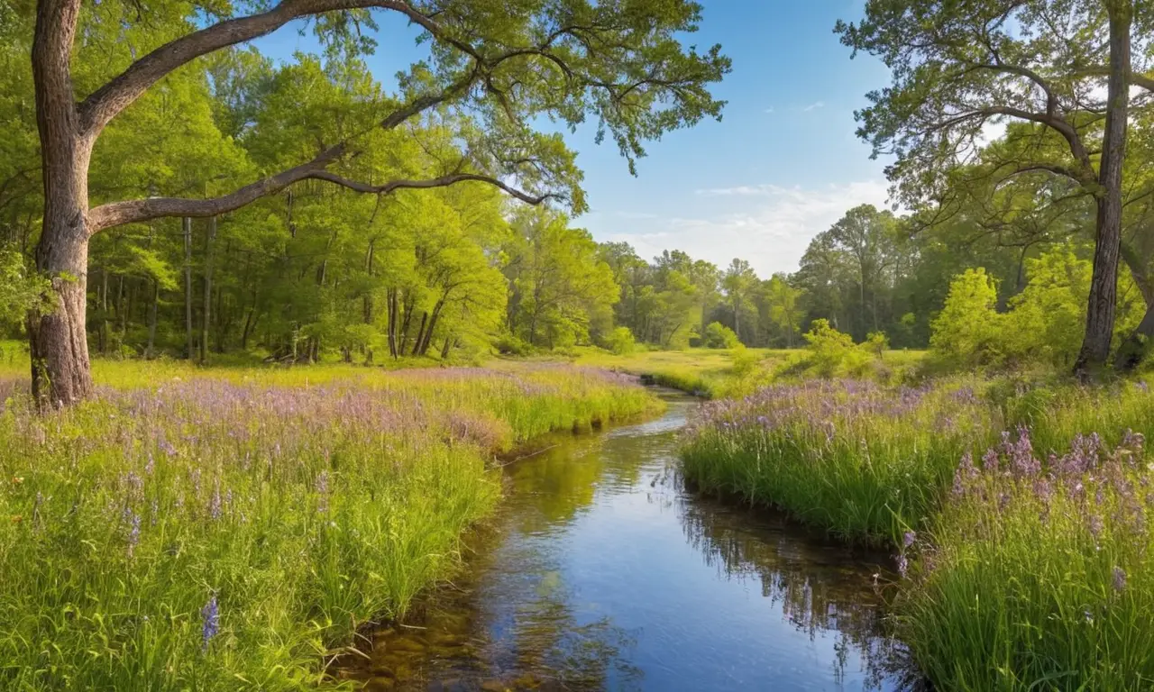 Paisaje sereno y vibrante de naturaleza