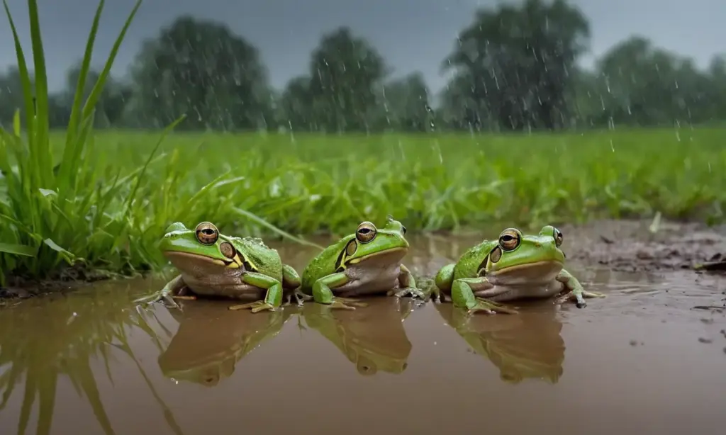 Tormenta surrealista de ranas