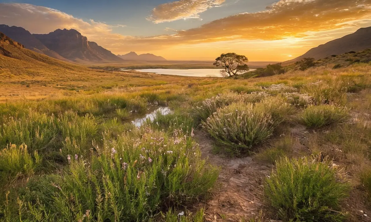 Naturaleza diversa y armónica en paisaje vibrante