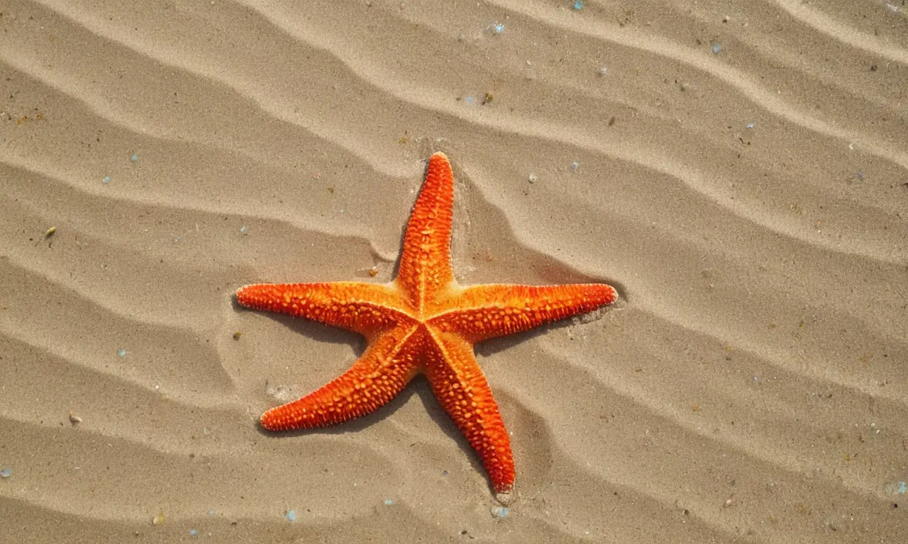 Estrella de mar vibrante en fondo marino