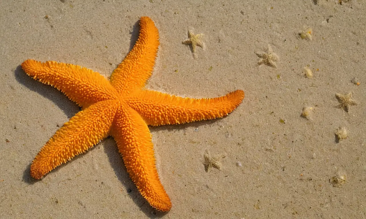 Estrella de mar vibrante en agua clara