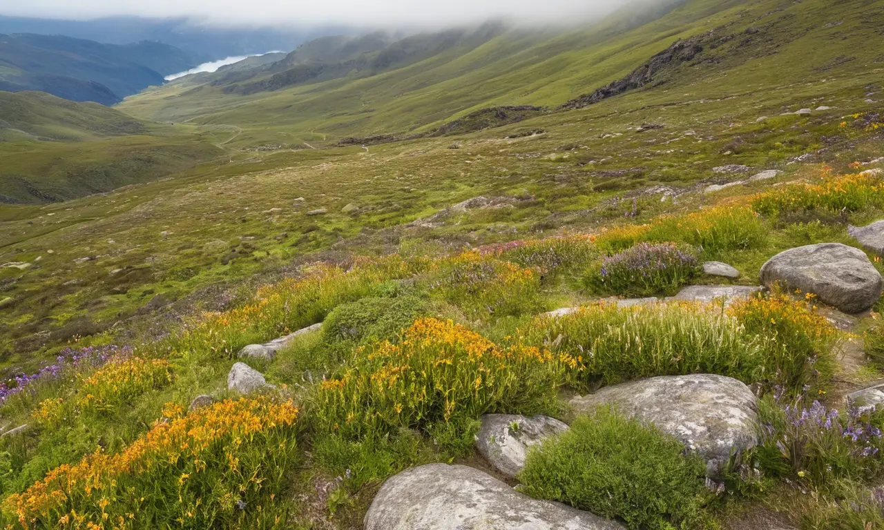 Paisaje vibrante de páramo con rica biodiversidad