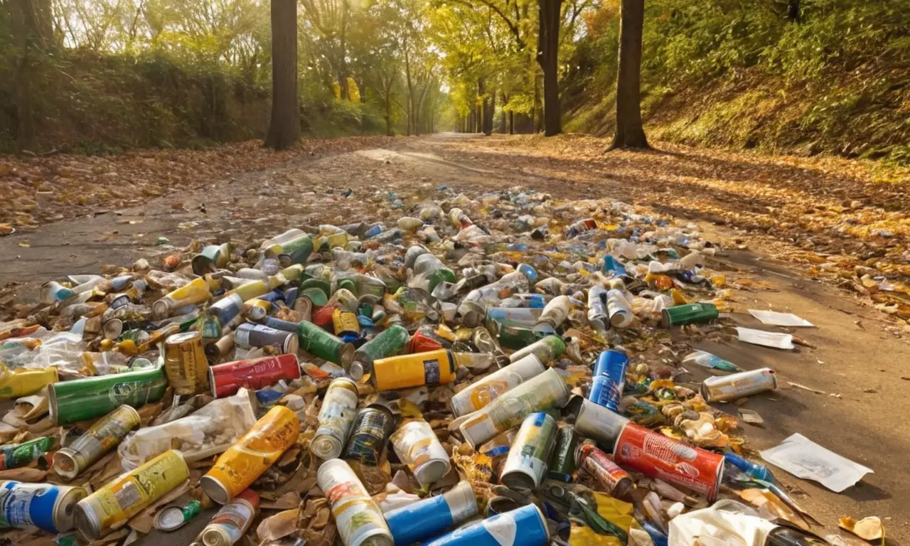 Paisaje urbano desordenado con basura variada