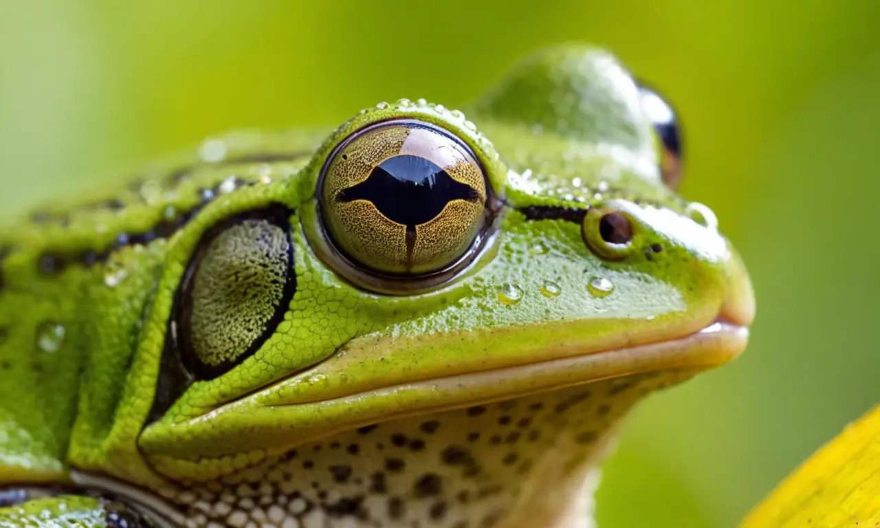 Rana con boca detallada y ojos brillantes