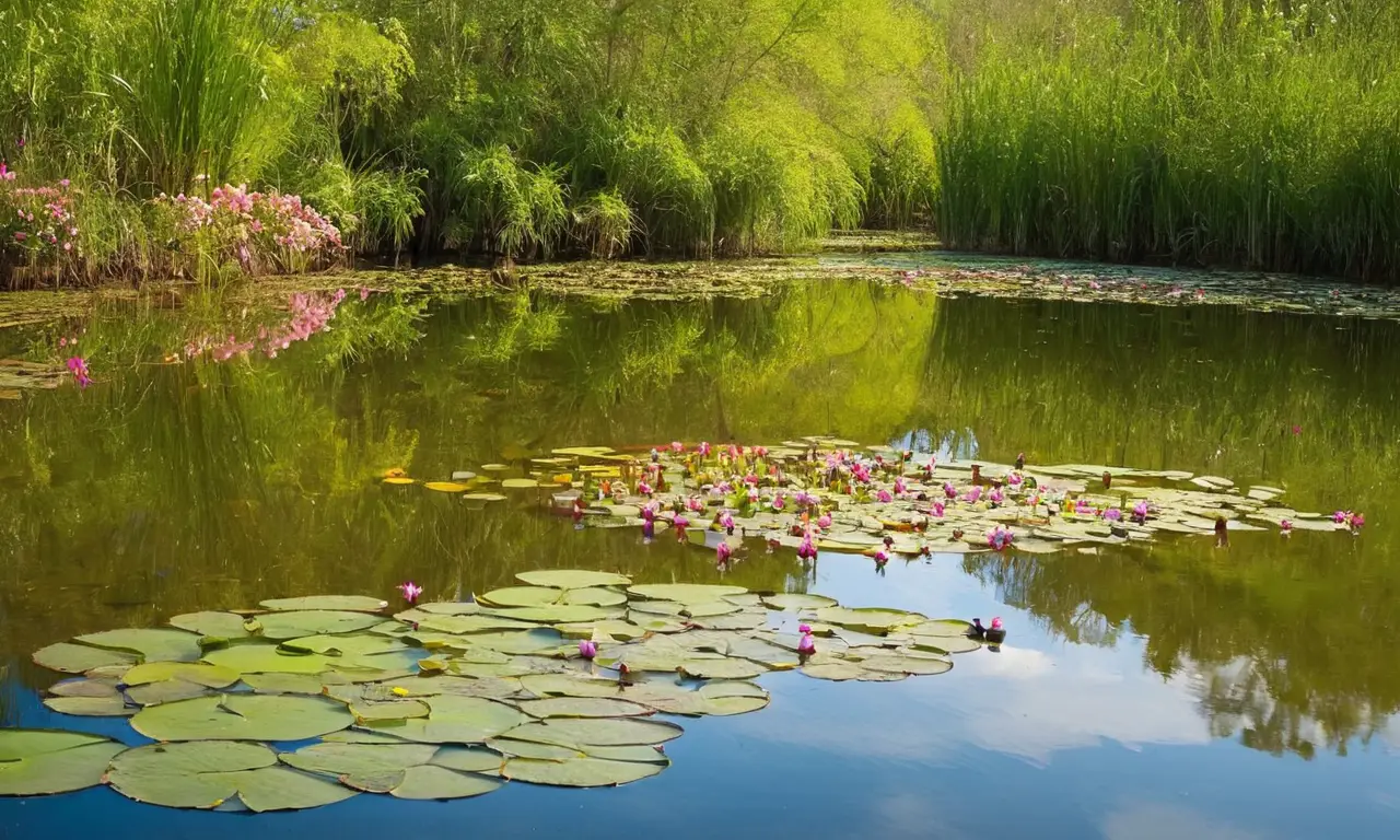 Lago sereno con belleza natural y tranquilidad
