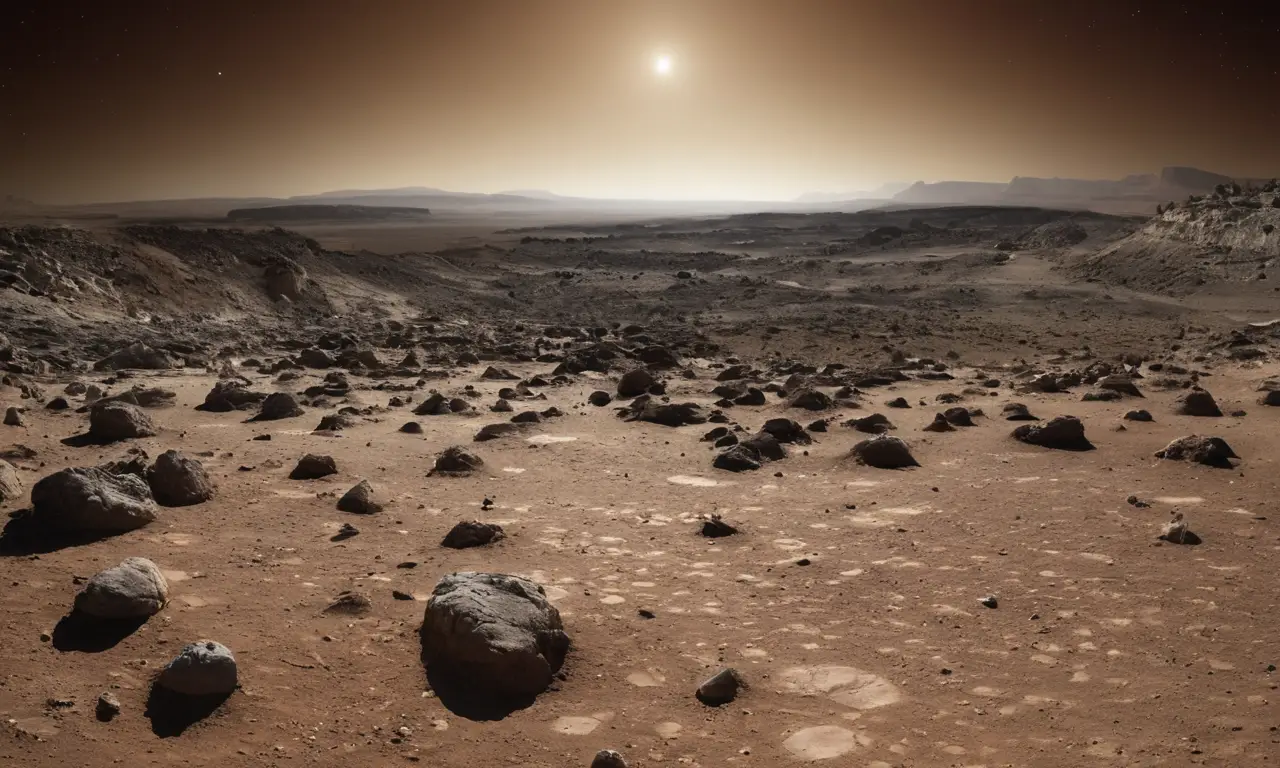 Paisaje desolado y craterizado en Mercurio