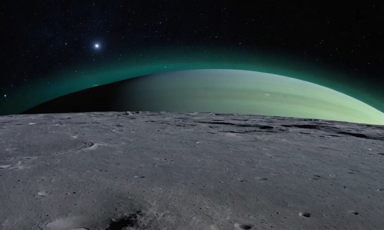 Espacio oscuro con estrellas y planetas vibrantes
