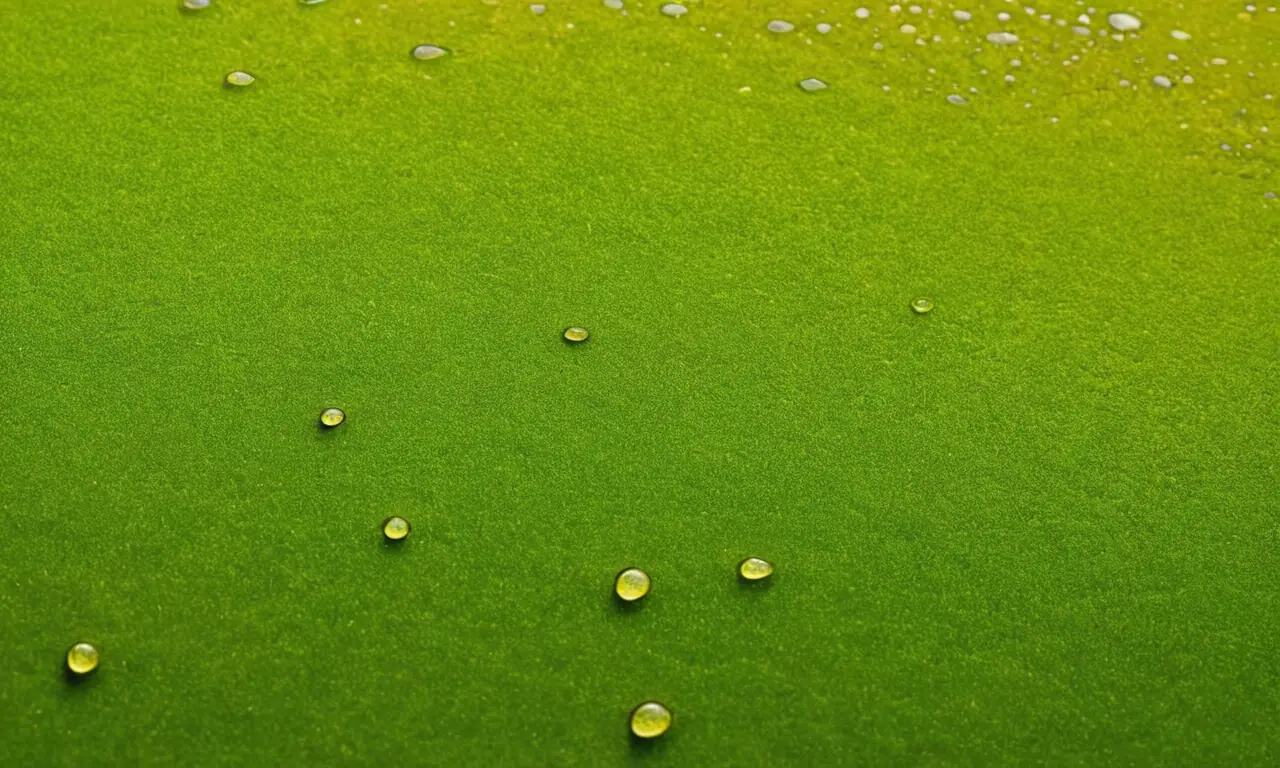 Macroalgas verdes relucen en tranquilidad acuática