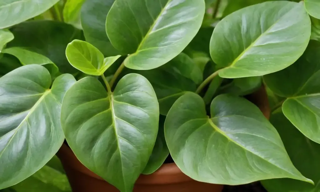 Hojas verdes brillantes en luz natural