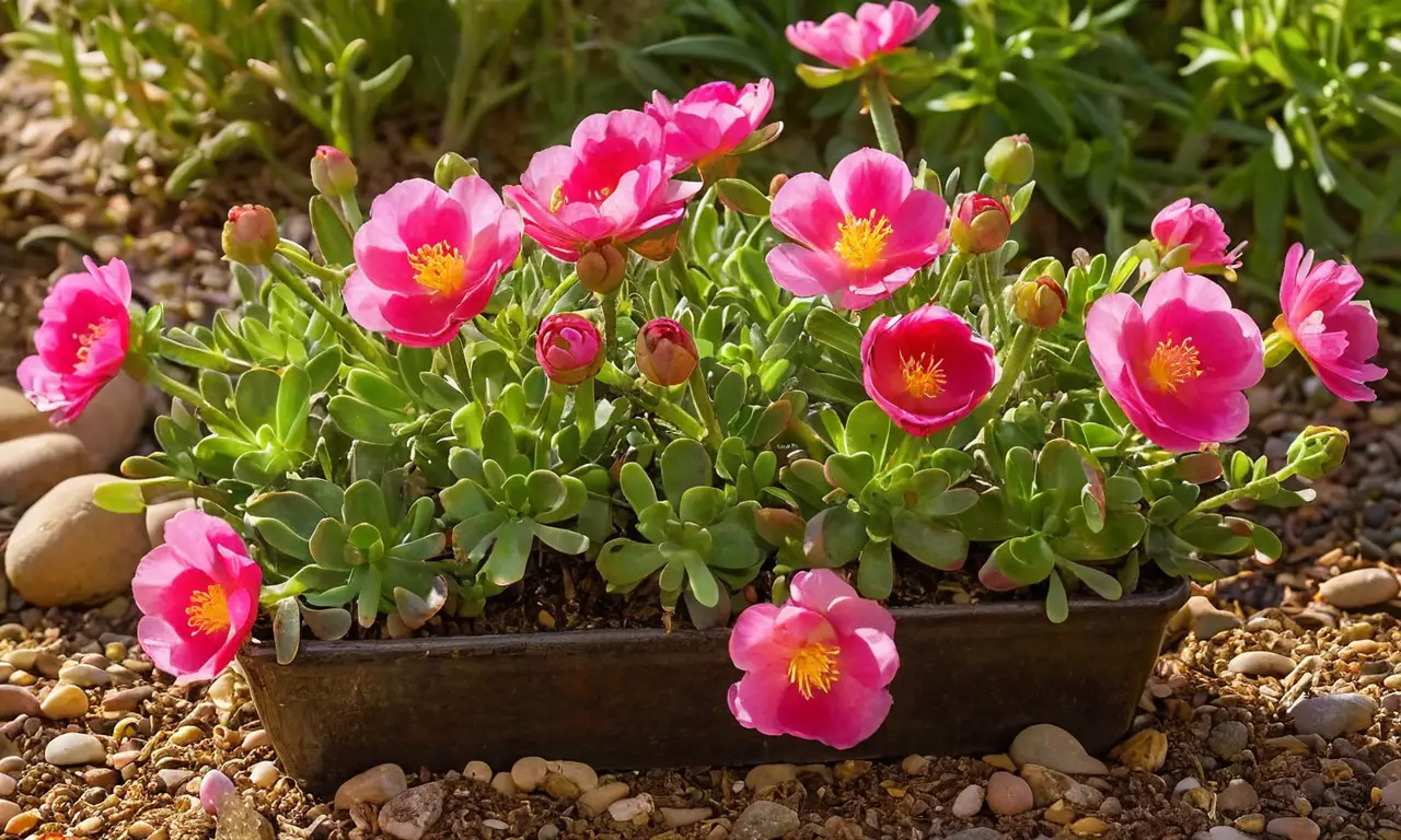 Flores vibrantes en un jardín sereno