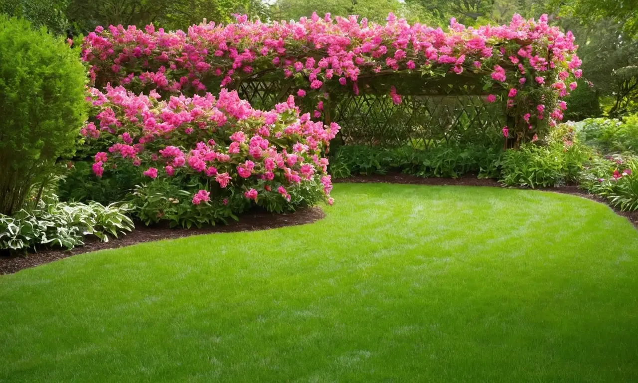 Naturaleza vibrante con flores y hojas brillantes
