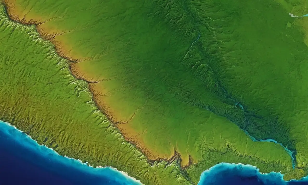 Mapa topográfico vibrante y detallado
