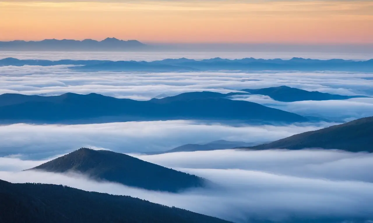 Montañas y nubes crean un paisaje impresionante
