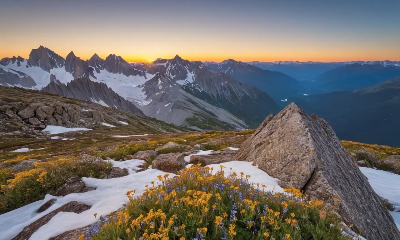 Majestuosos paisajes alpinos con luz dorada
