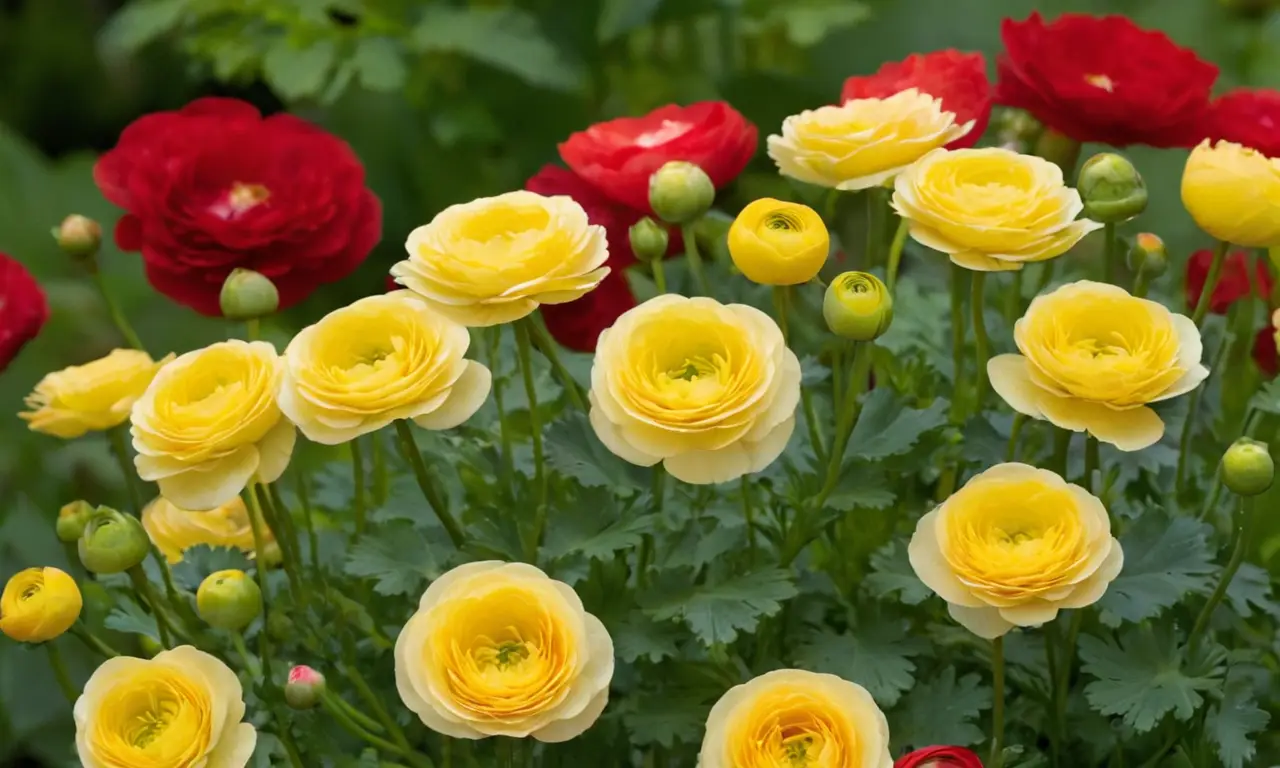 Flores vibrantes y saludable vegetación en jardín