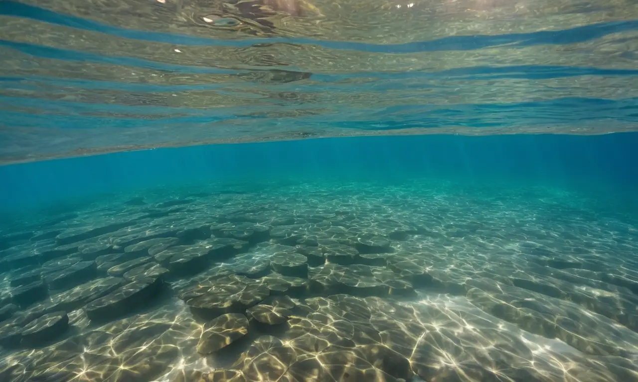 Marsopa juega en aguas turquesa y soleadas