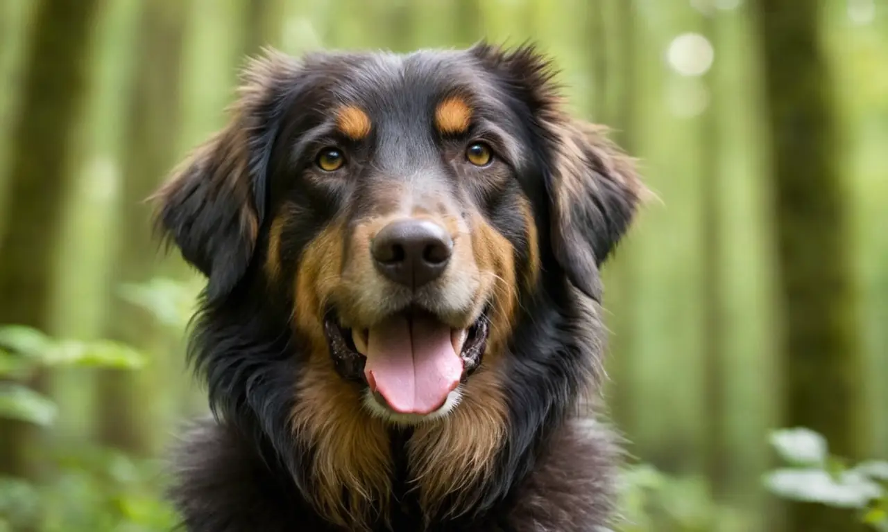 Canino fuerte y atractivo en un bosque