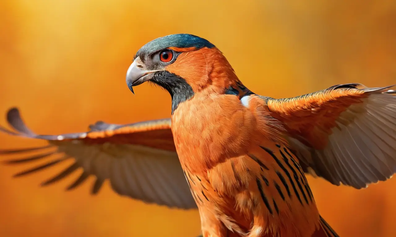 Pájaro majestuoso con plumaje vibrante y sabiduría