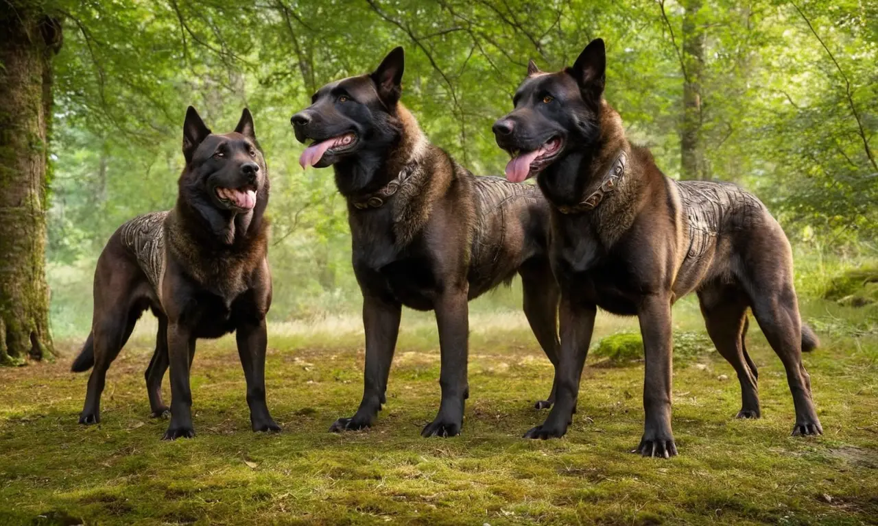Perro de tres cabezas, fuerte y mágico