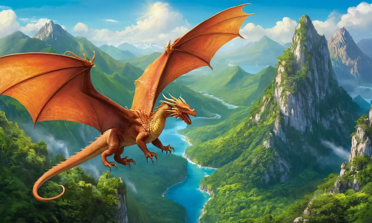 Dragones majestuosos vuelan sobre paisajes mágicos