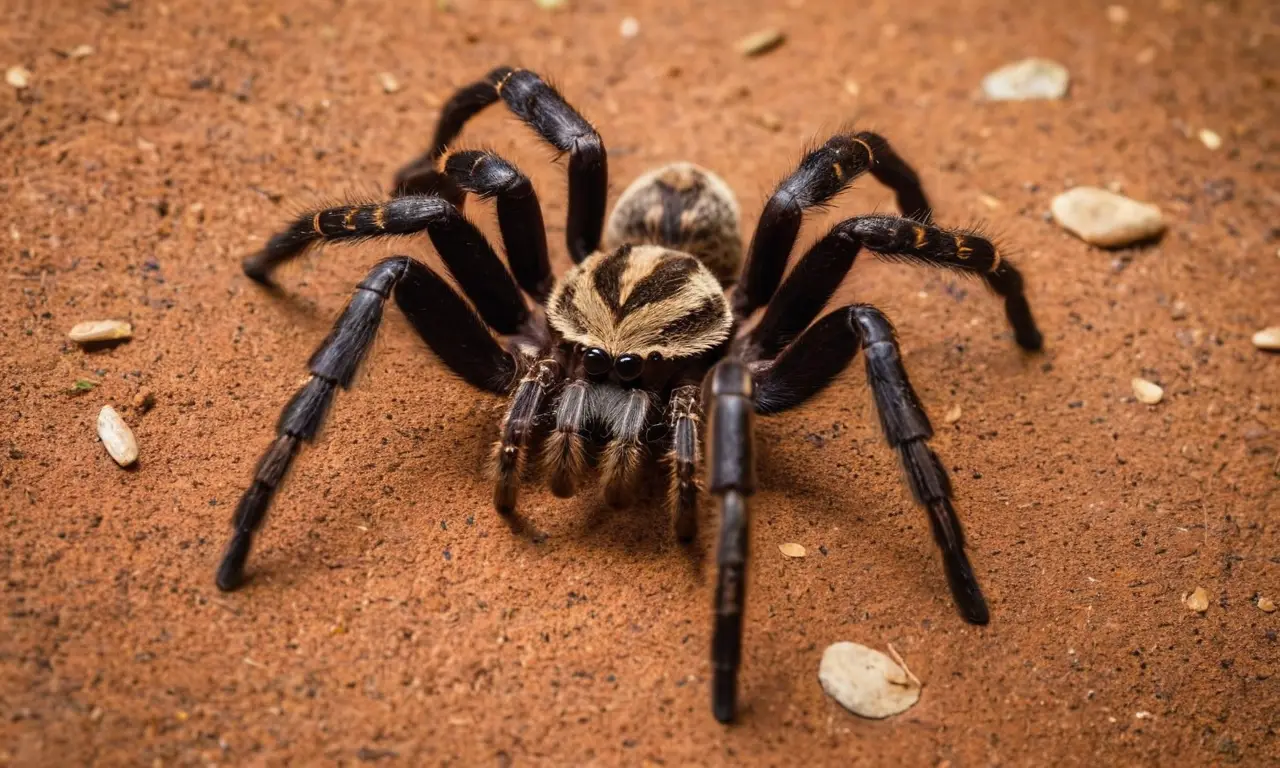 Tarantula gigante destaca en entorno natural