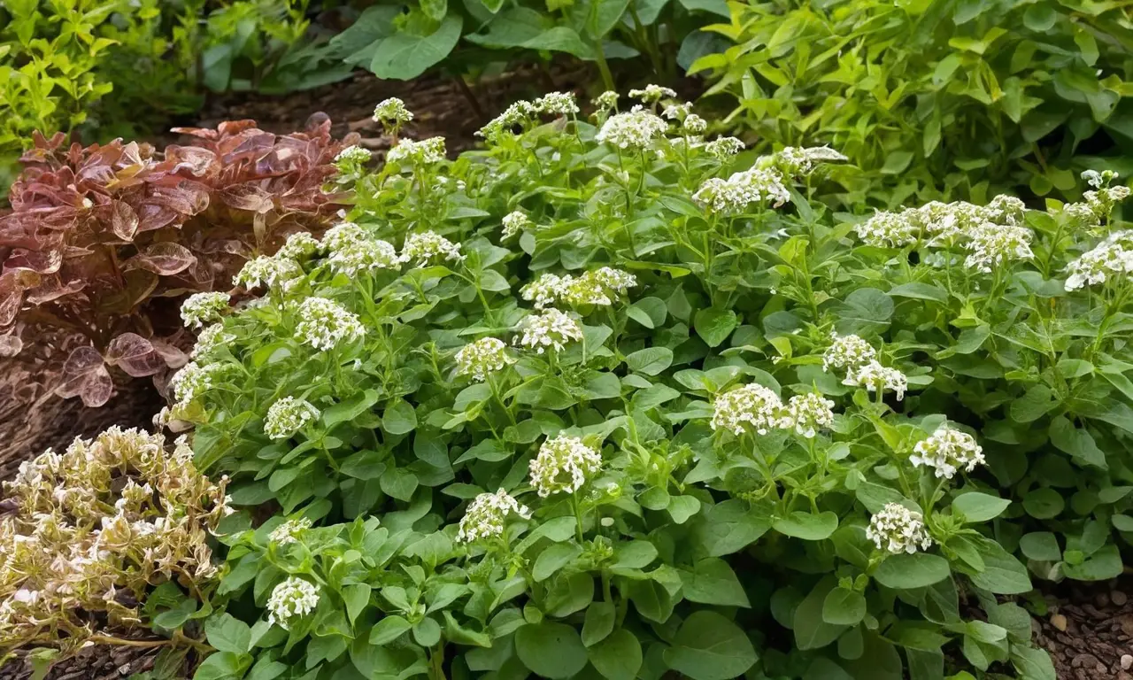 Oregano vibrante en un jardín saludable