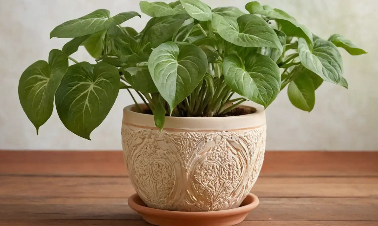 Hojas de Syngonium crean un ambiente sereno