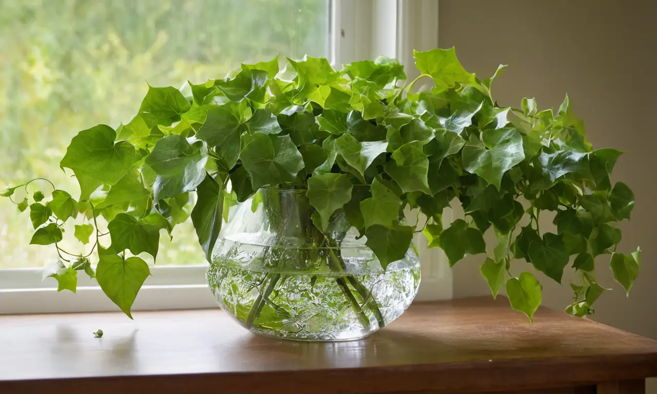 Ivy en un jarrón crea ambiente tranquilo