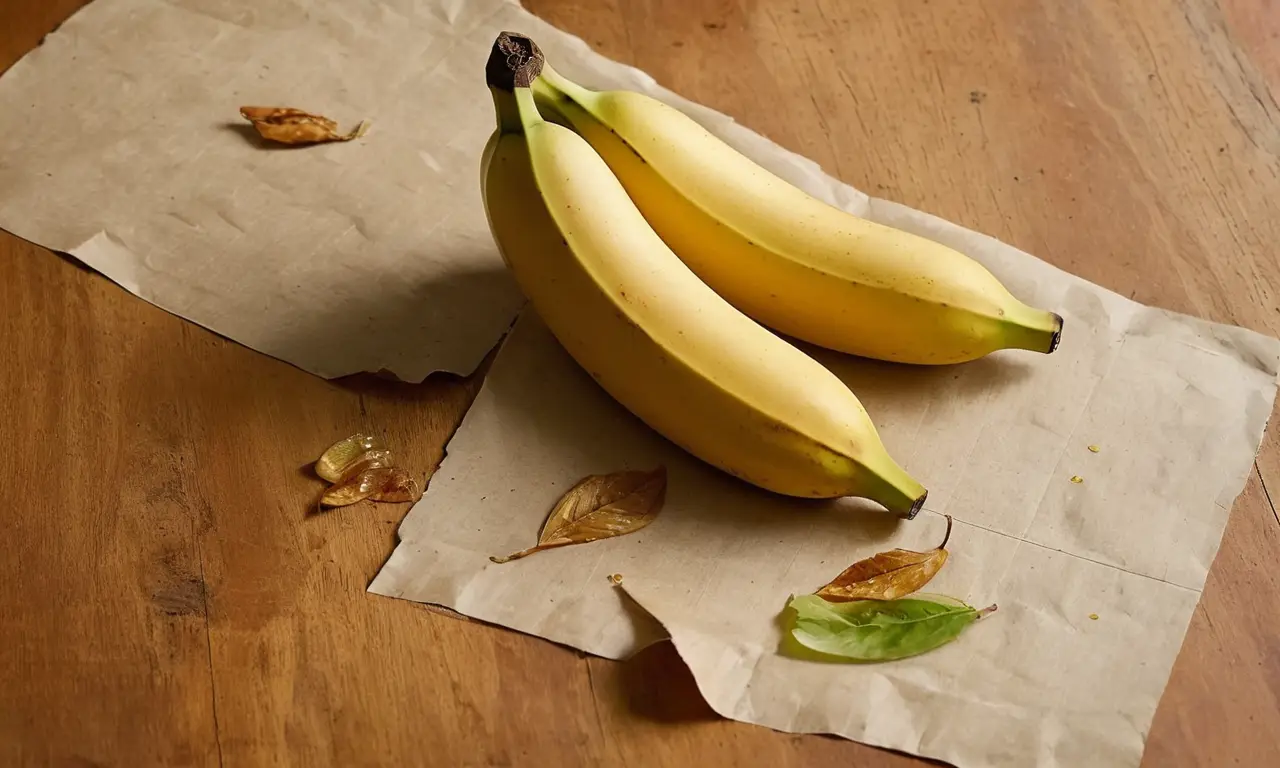 Mesa de madera con fruta y compost