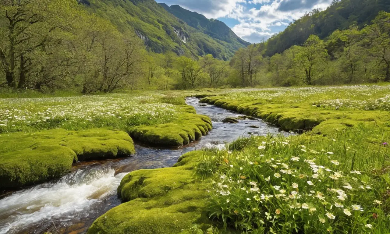 Paisaje natural vibrante y diverso en detalles