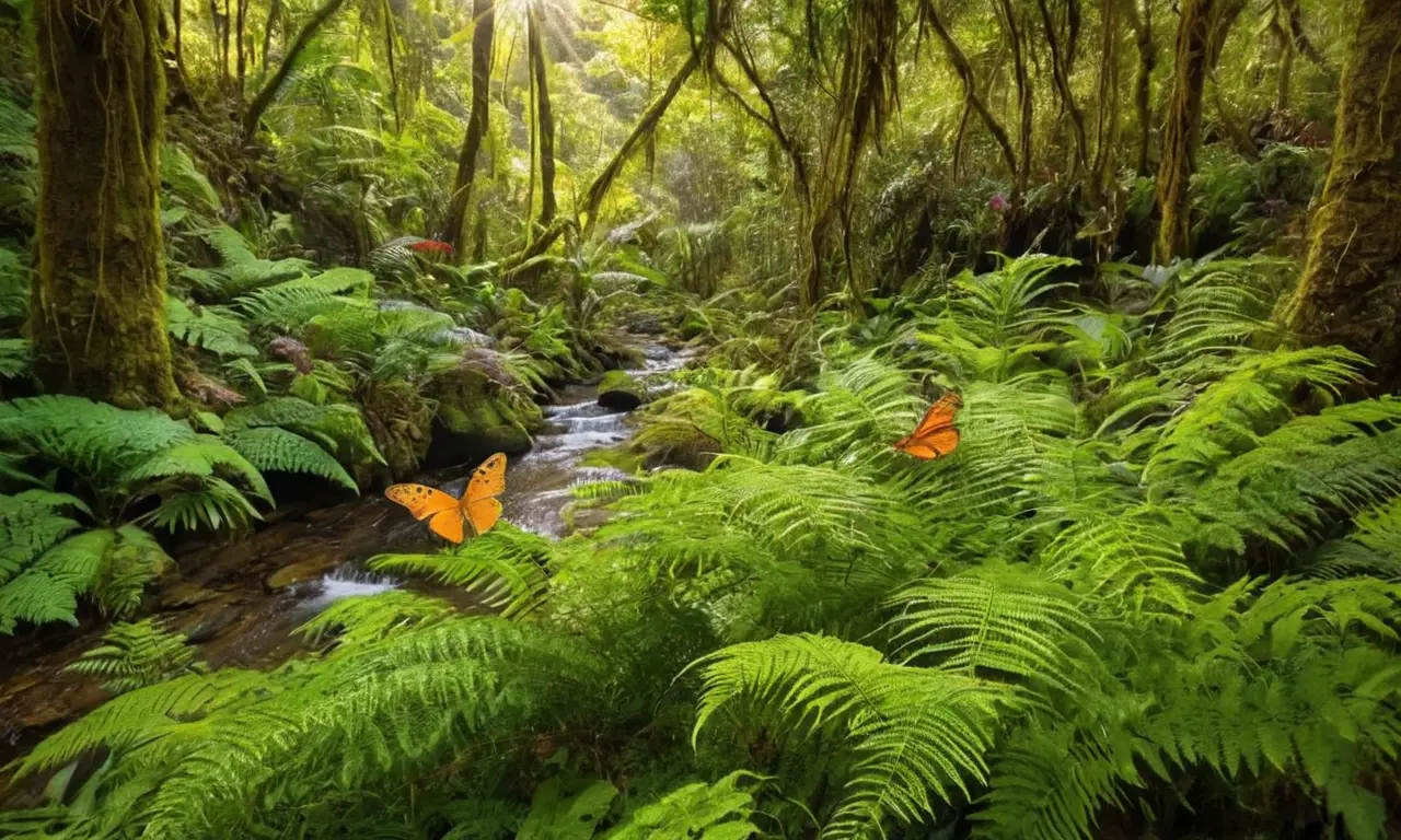 Selva vibrante y biodiversa llena de vida