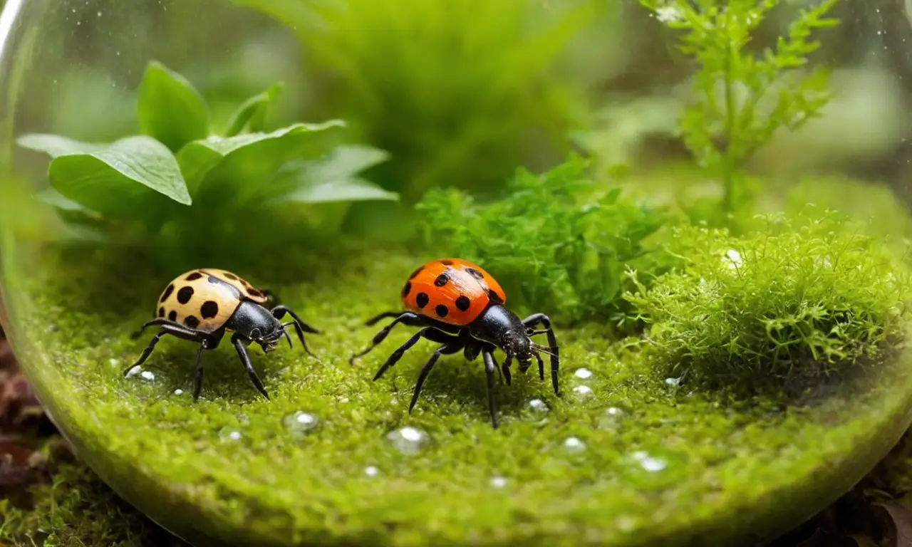 Microecosistema vibrante en un terrario