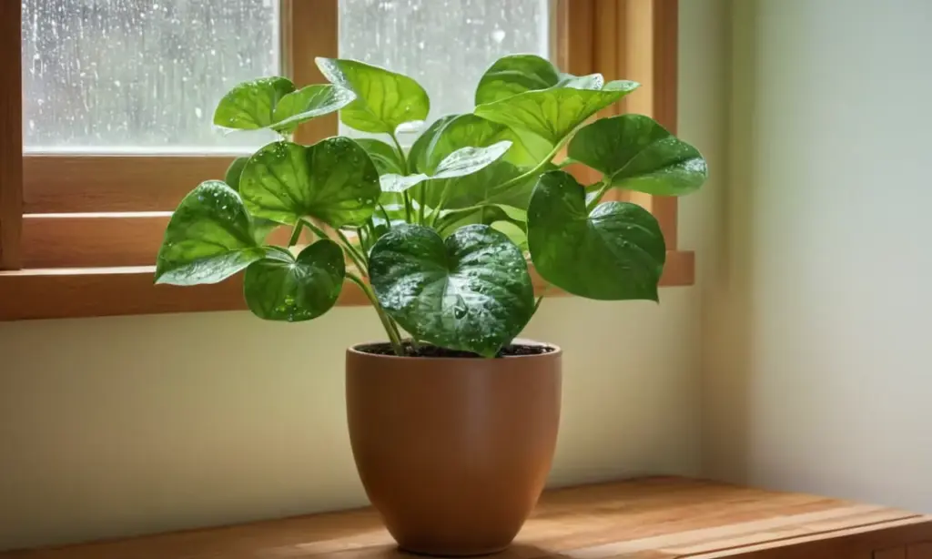 Planta vibrante en entorno cálido y acogedor