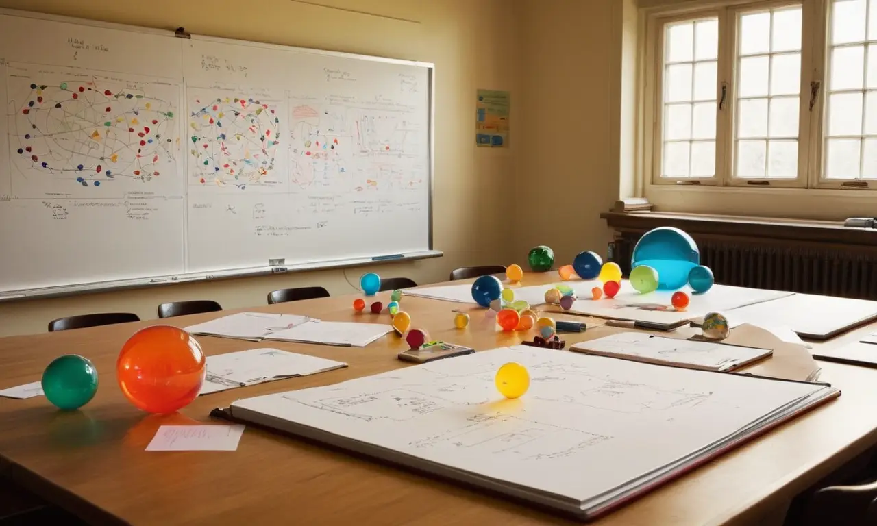 Aula iluminada, diagramas y modelos educativos
