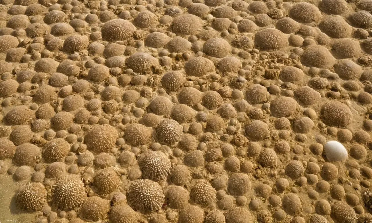 Ecosistema marino con diversidad de moluscos
