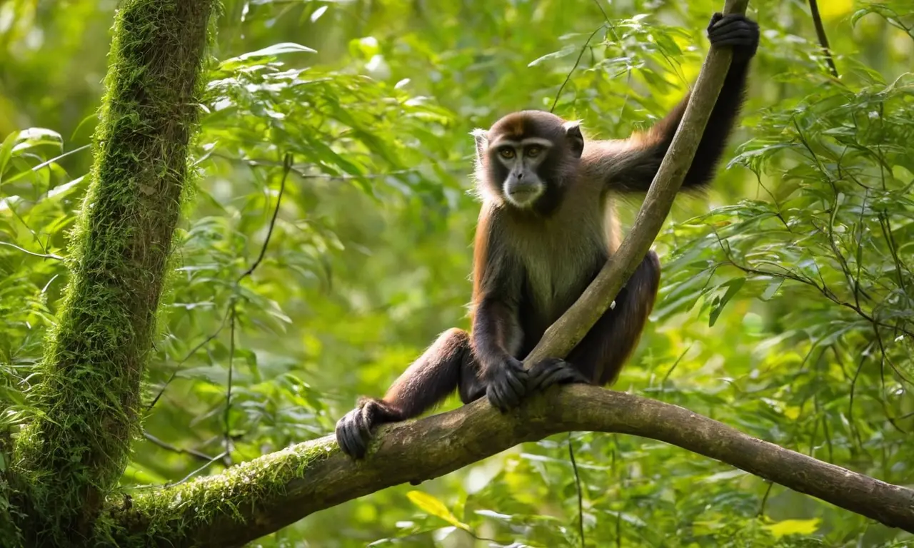 Selva vibrante con fauna en peligro
