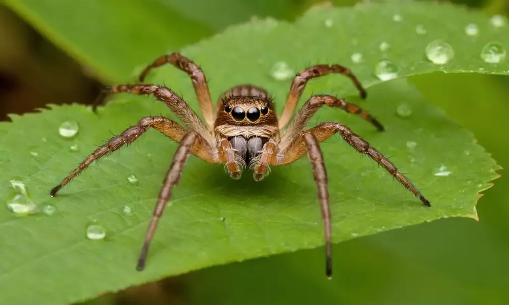 Araña detallada en un paisaje forestal