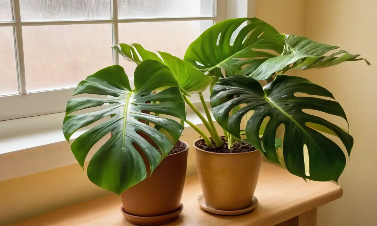 Monstera vibrante en un entorno acogedor