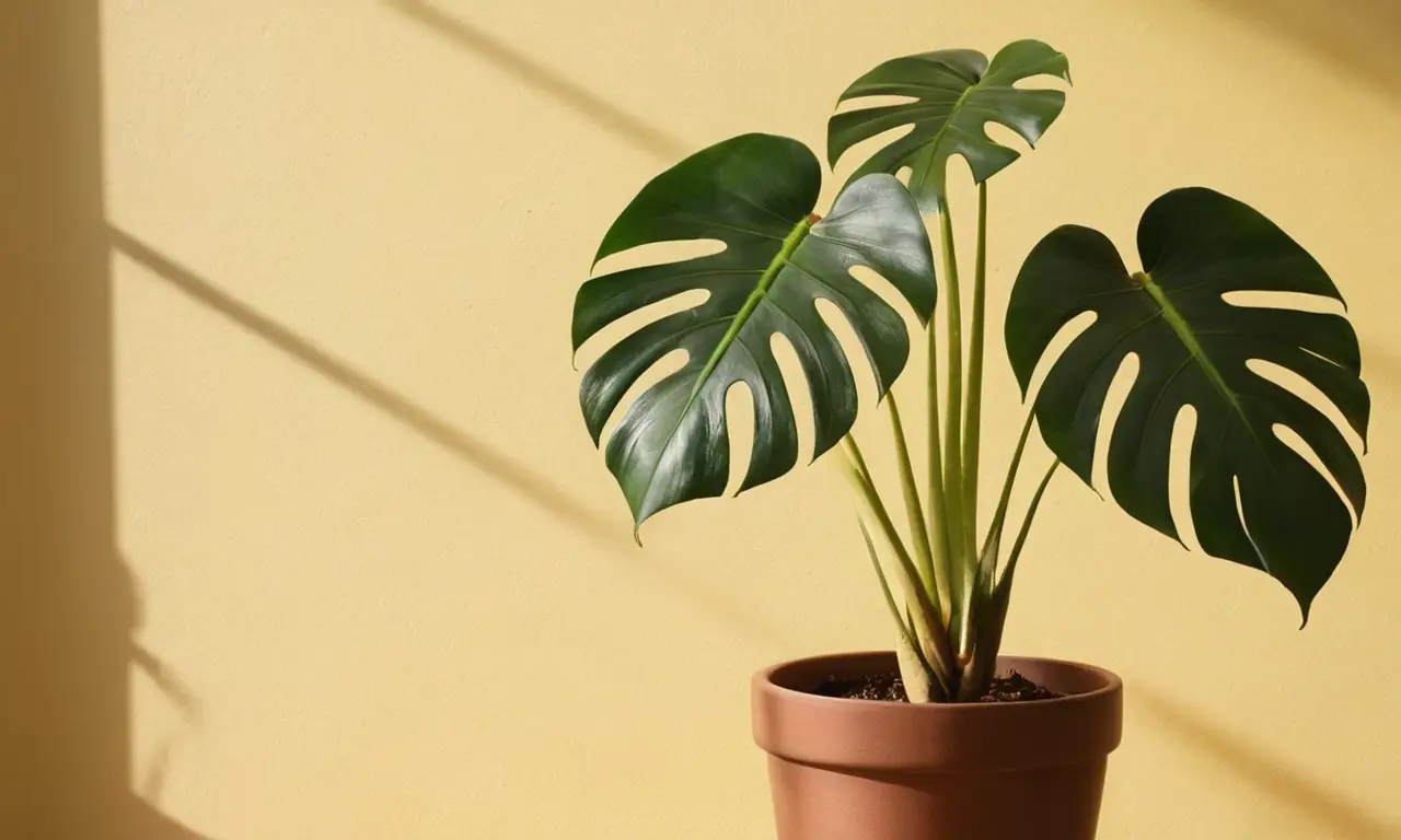 Planta Monstera en ambiente luminoso y relajante