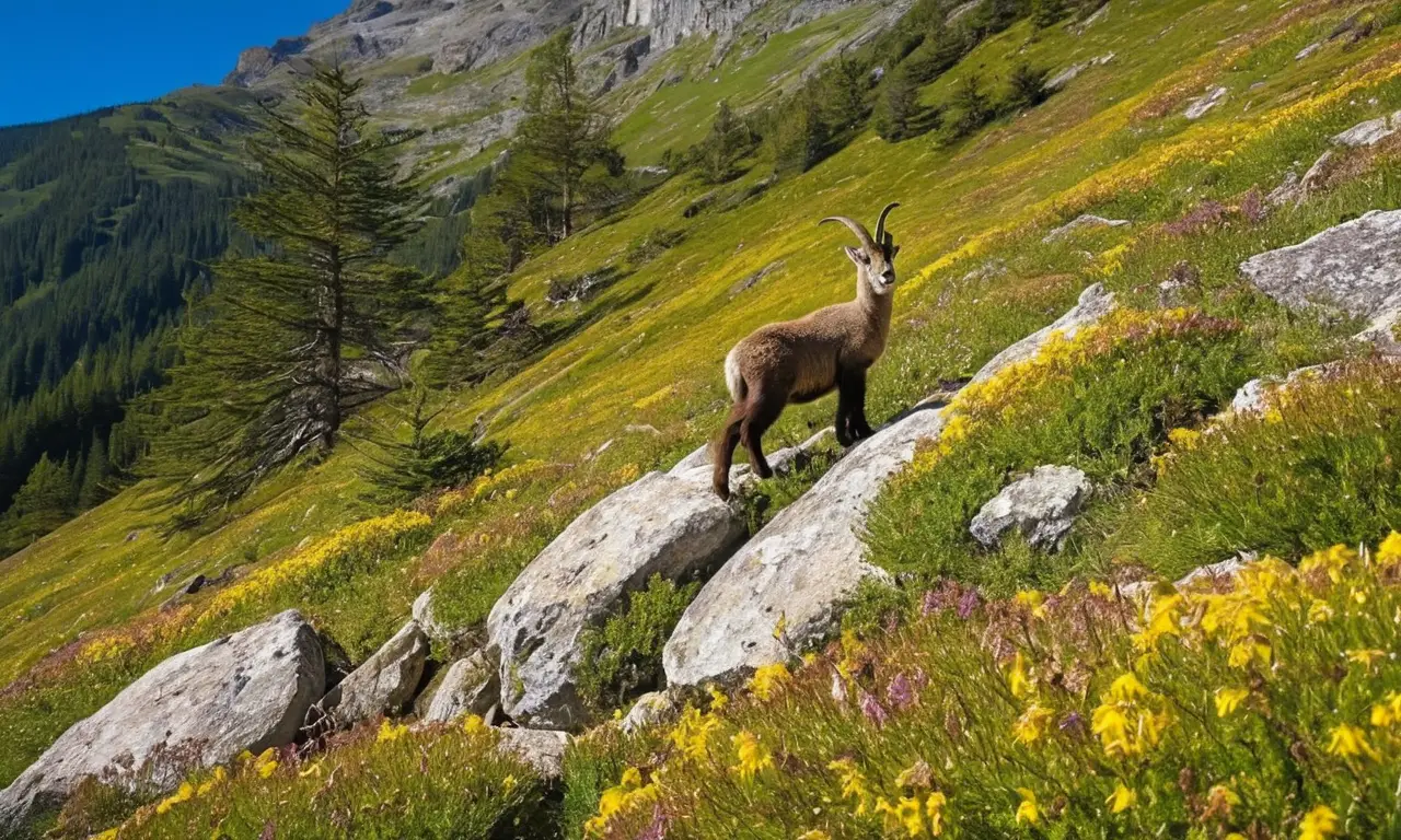 Montañas majestuosas con vida silvestre vibrante