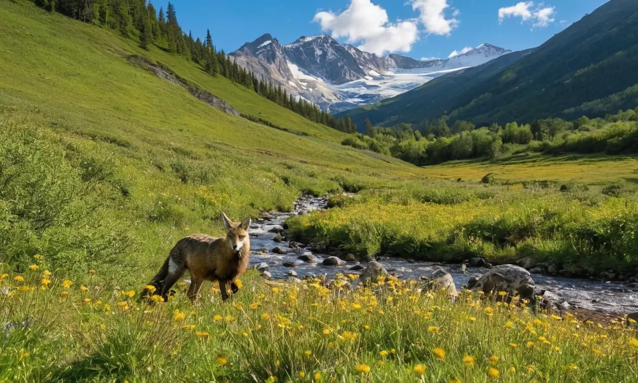 Montañas majestuosas, vida silvestre y serenidad