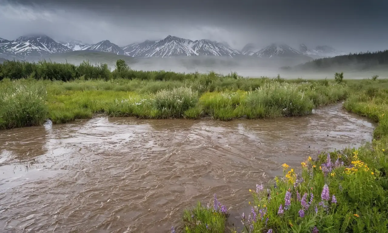 Un paisaje impactante de tormenta y humedad