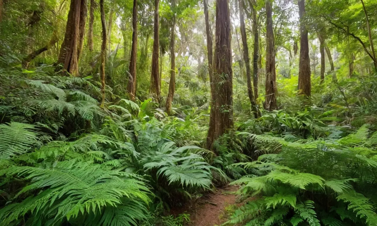 Bosque vibrante repleto de vida y biodiversidad