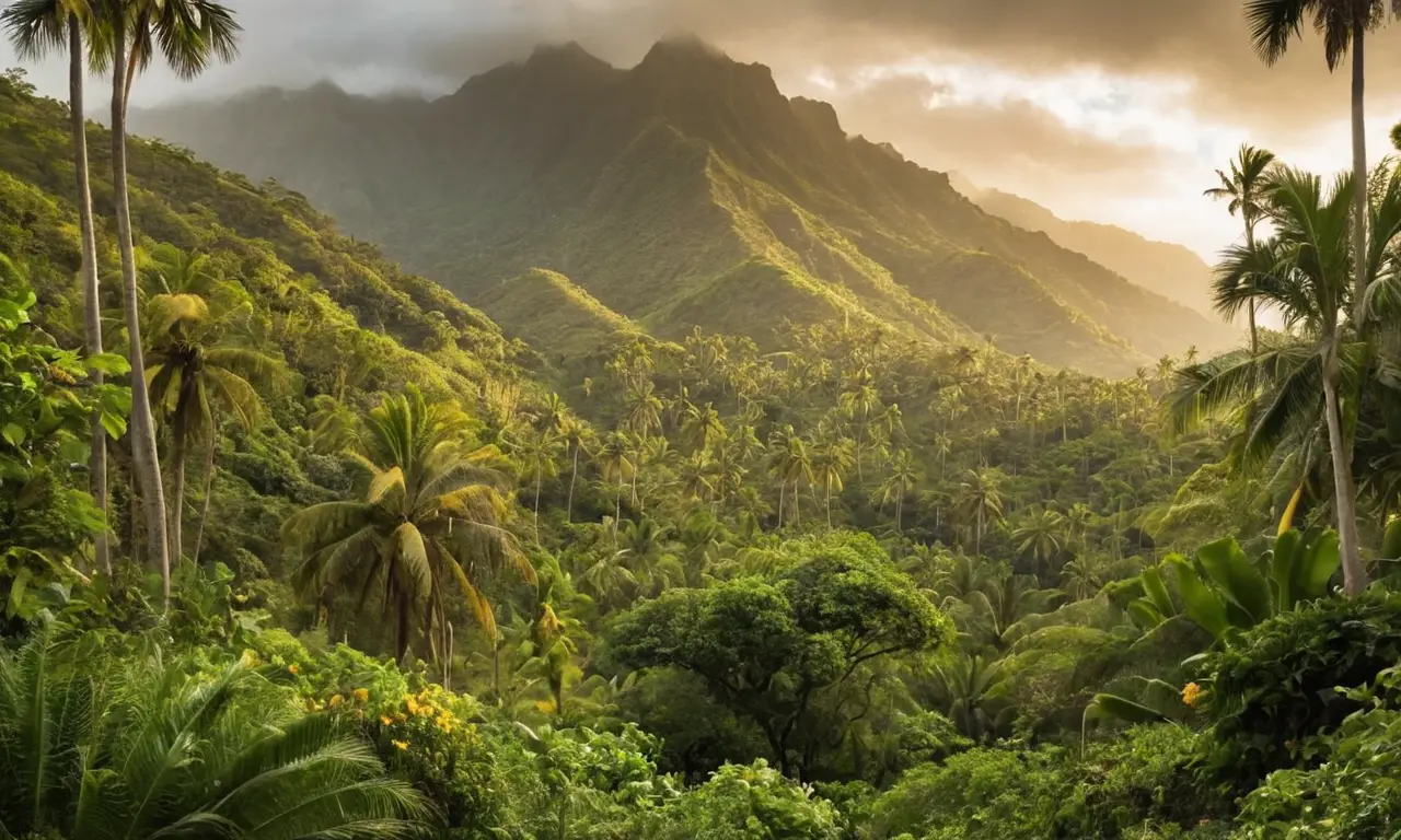 Paisaje tropical vibrante y lleno de vida